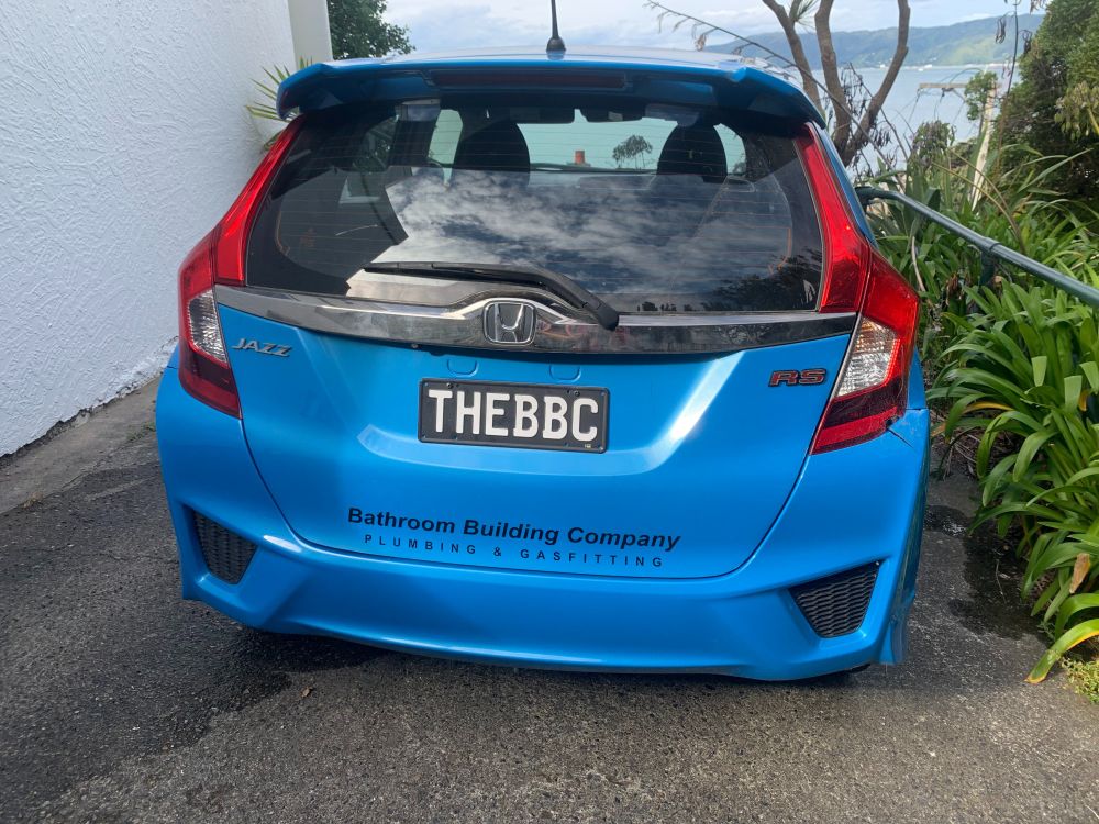 Photo of a car in NZ with a personalised numberplate, "THEBBC"