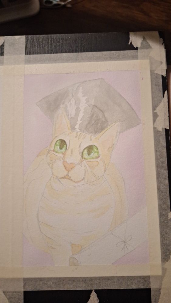 Water color painting of a cat