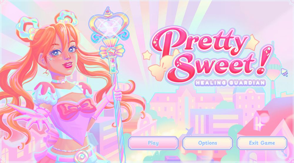 pretty sweet healing guardian opening screen. magical girl with pretty sweet as the title