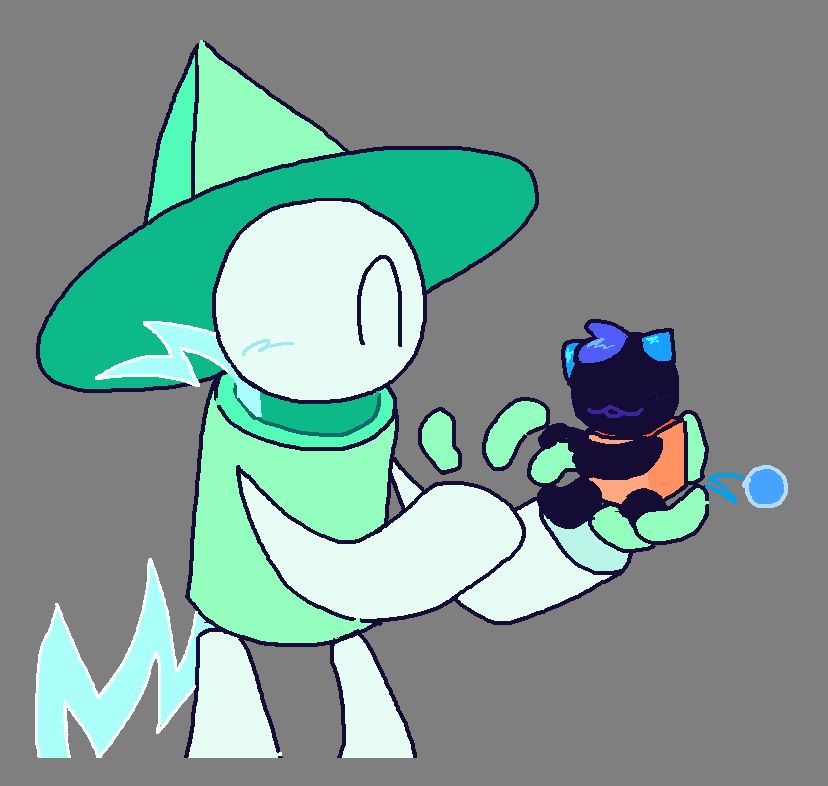Origin Bandu holding up baby origin Dynambi in his hands while they grab onto his finger. Originally posted 11/4/24