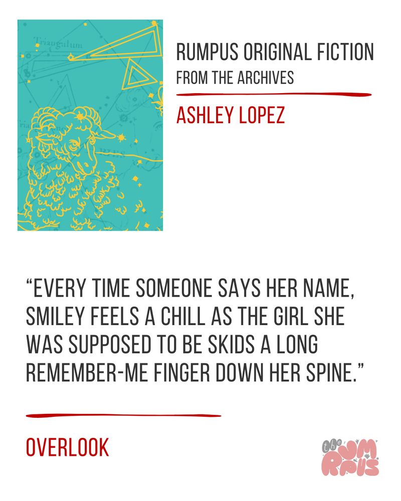 The cited quote and information written in black and red against a white background. In the upper leftand corner is an artistic rendering of the capricorn constellation line drawn in yellow against a teal background.