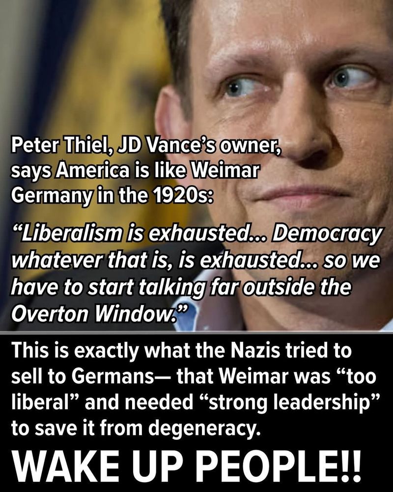 Ghoulish Nazi vampires, Peter Thiel, et al, are walking the streets of America with an insatiable appetite for hate, fear, and greed.