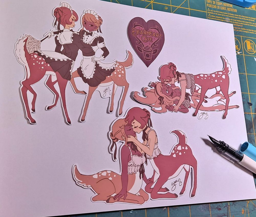 Cute cervitaur (deer centaur) maids, drawn by Yamino!