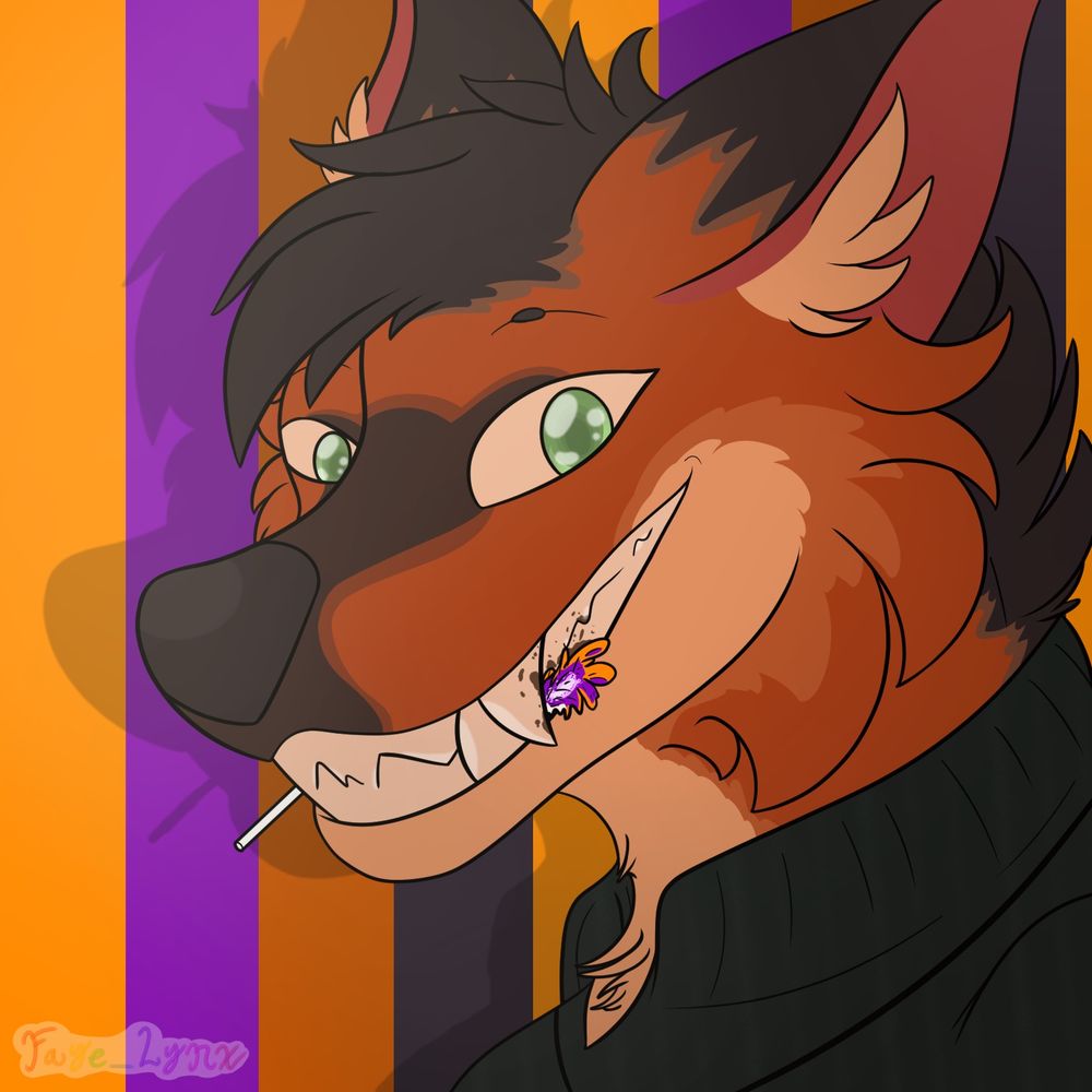 Thorne grinning with a lollipop in his mouth - @Faye_Lynx via Twitter