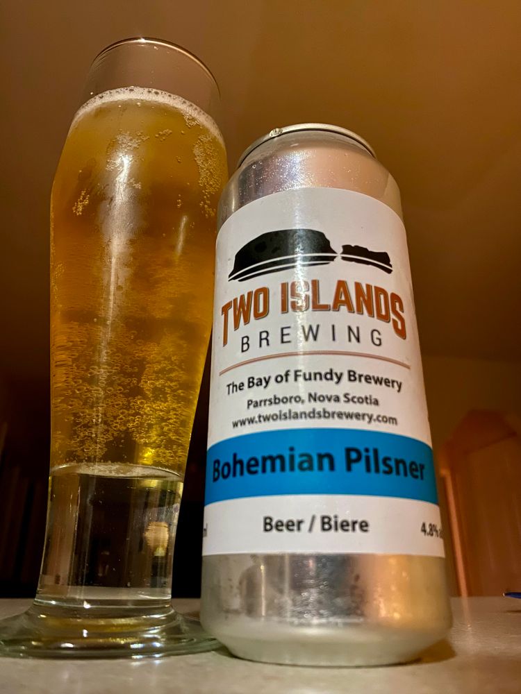 Two Islands Brewing Bohemian Pilsner. 