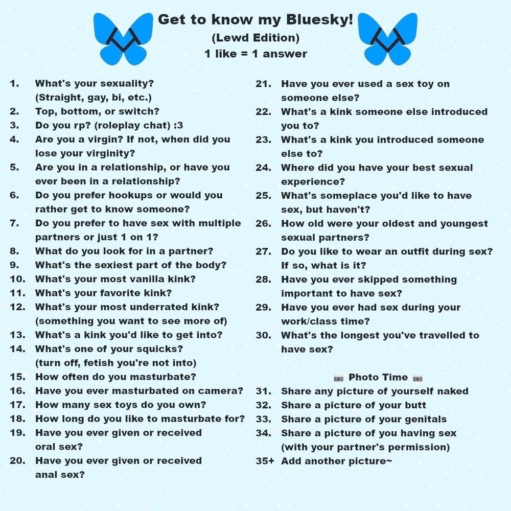If you like this post, I'll answer one of the questions on here. (They're all sex/kink-related questions.)