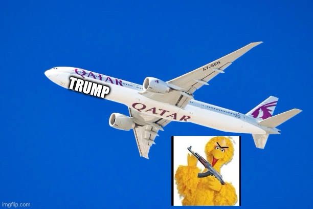 Image: Big bird shooting down Trump Qatar plane