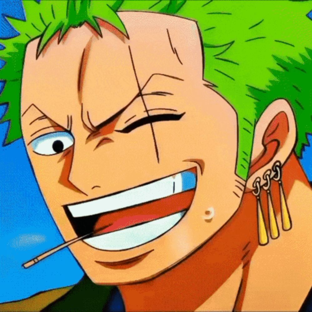 a close up of a cartoon character with green hair and a cigarette in his mouth