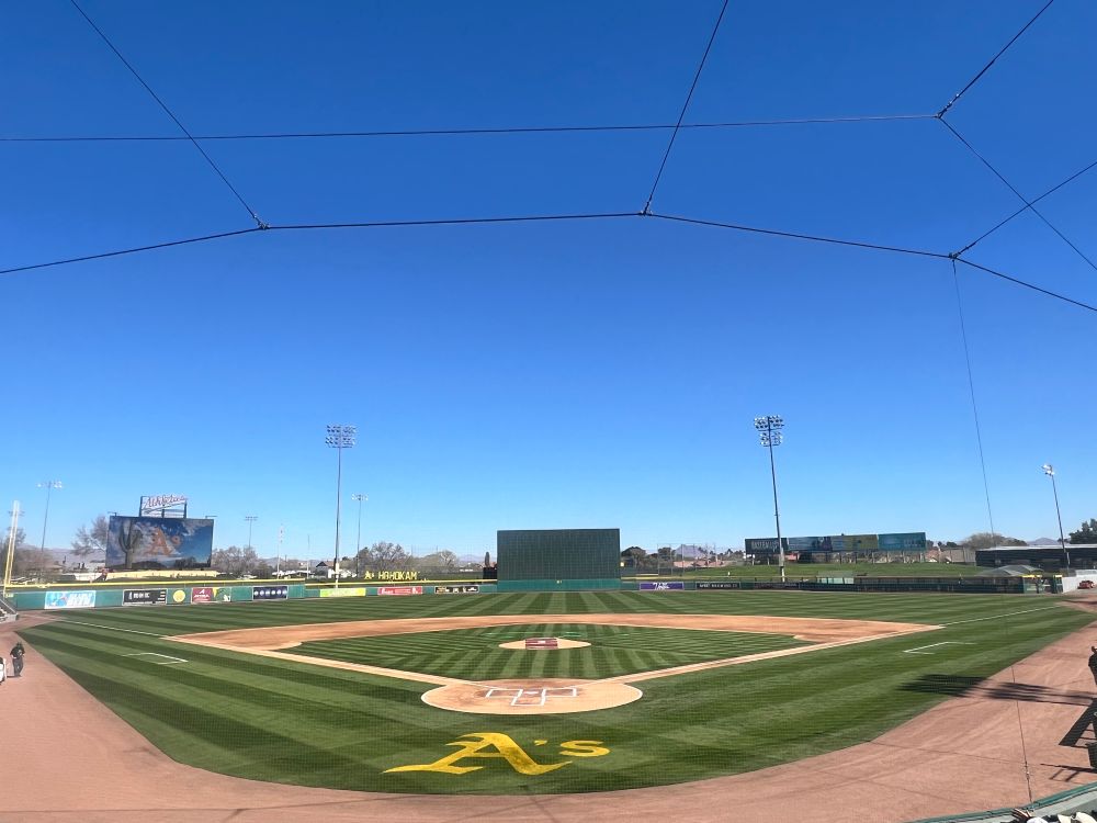 Athletics spring training at Hohokam stadium in Mesa, AZ