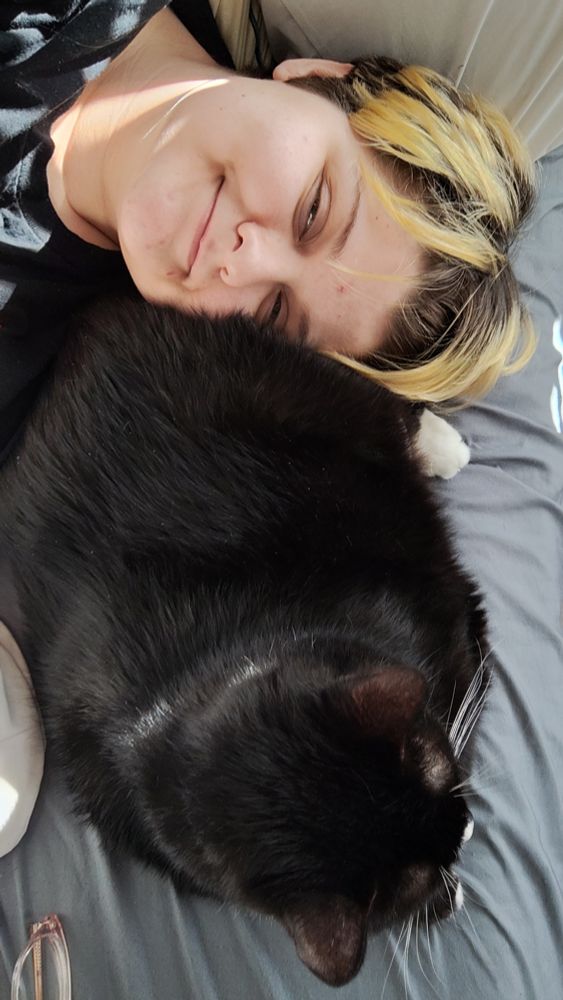 Salem and I laying together