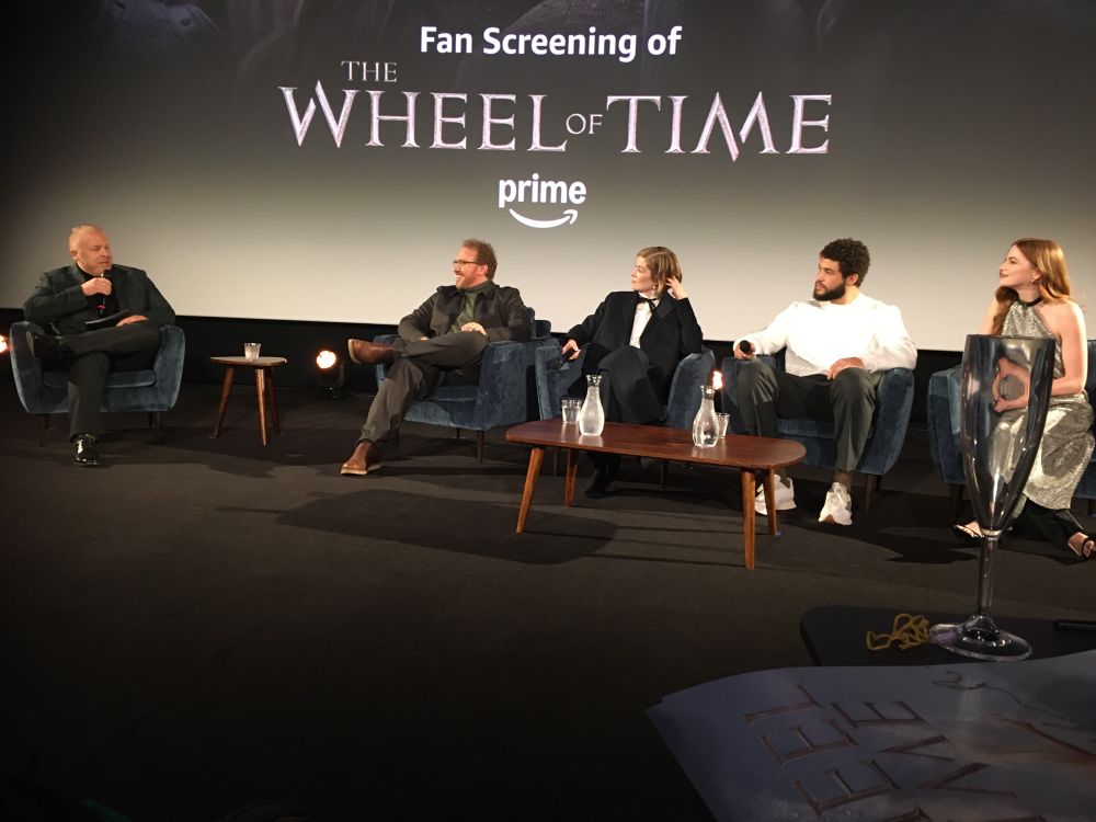 Seated post-episode Q&A, with Matt, Rafe, Rosamund, Marcus, and Ceara.