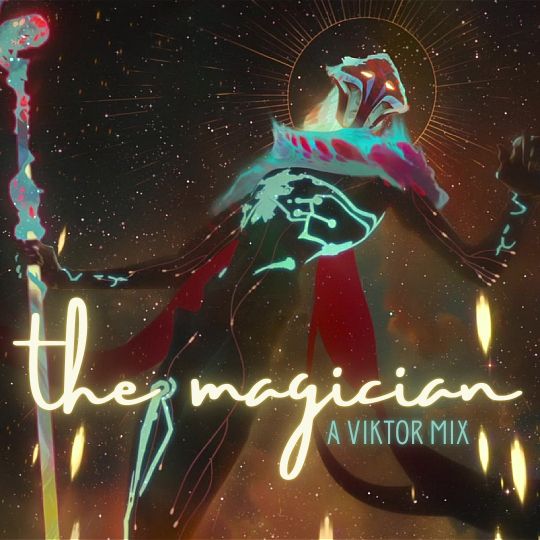 A screencap of Herald Viktor from the TV show Arcane, edited with text that says "The Magician: A Viktor Mix"