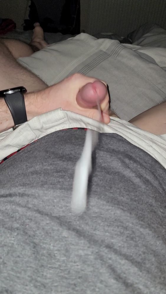A rope of semen in flight.
