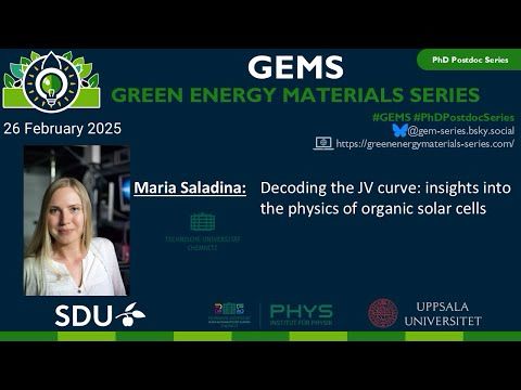 Maria Saladina - Decoding the JV curve: insights into the physics of organic solar cells