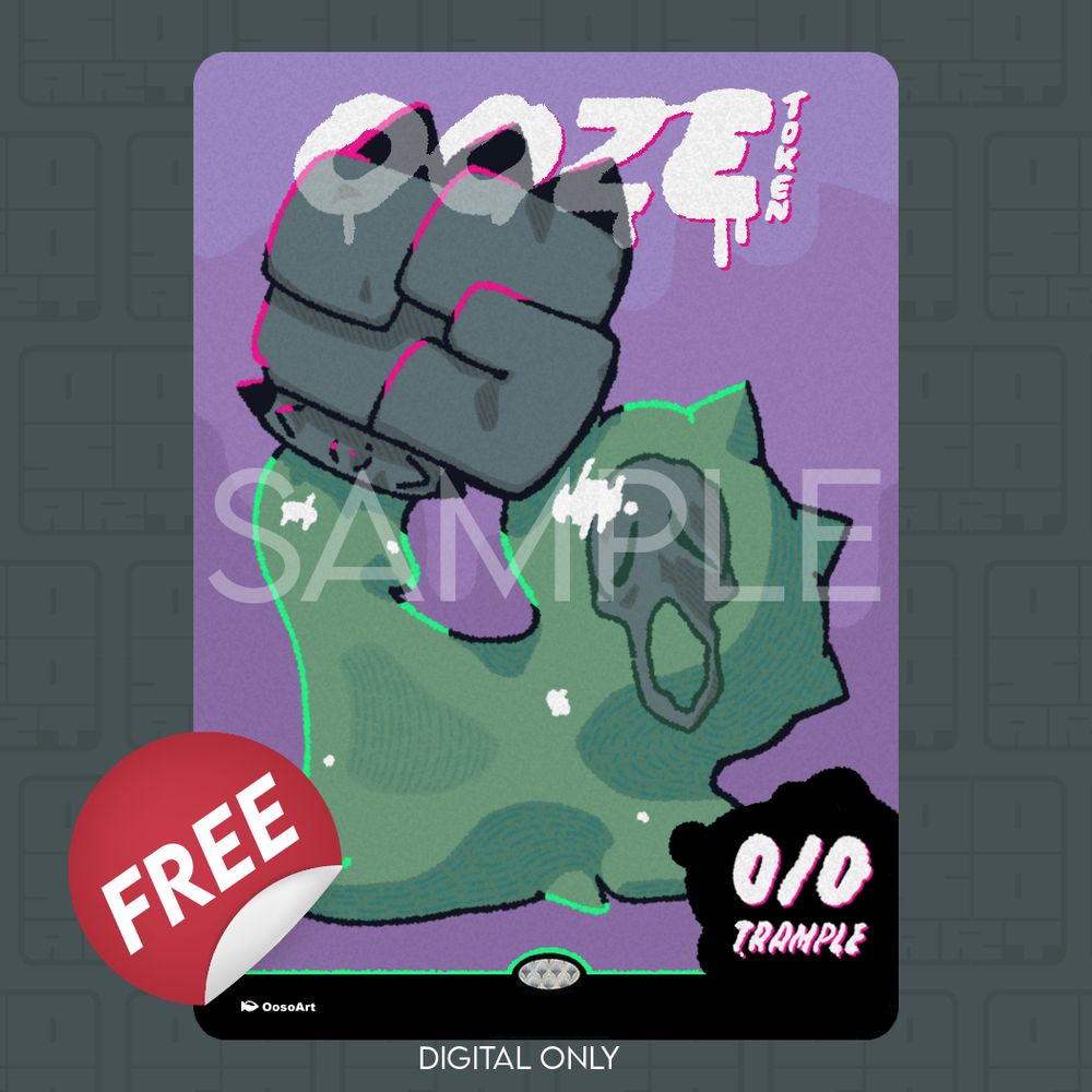 A presentacion mockup for a card to use as a ooze token in mtg