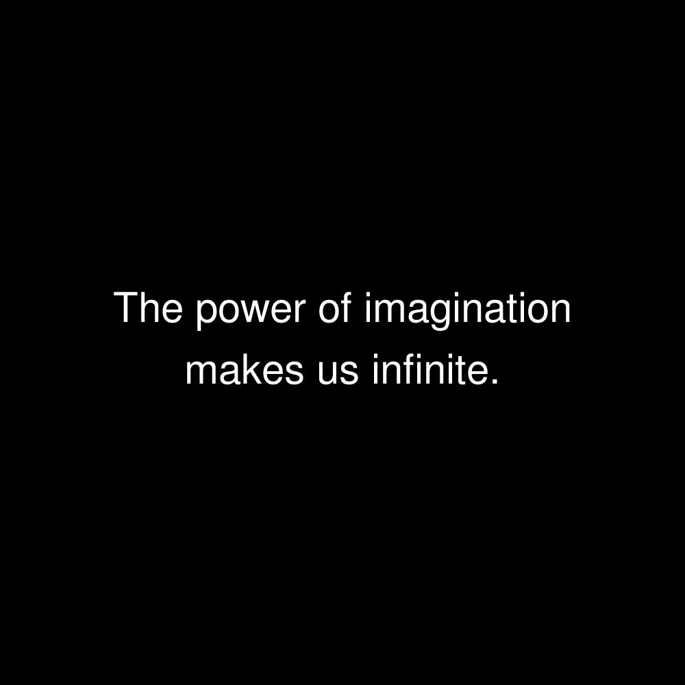 The power of imagination makes us infinite.