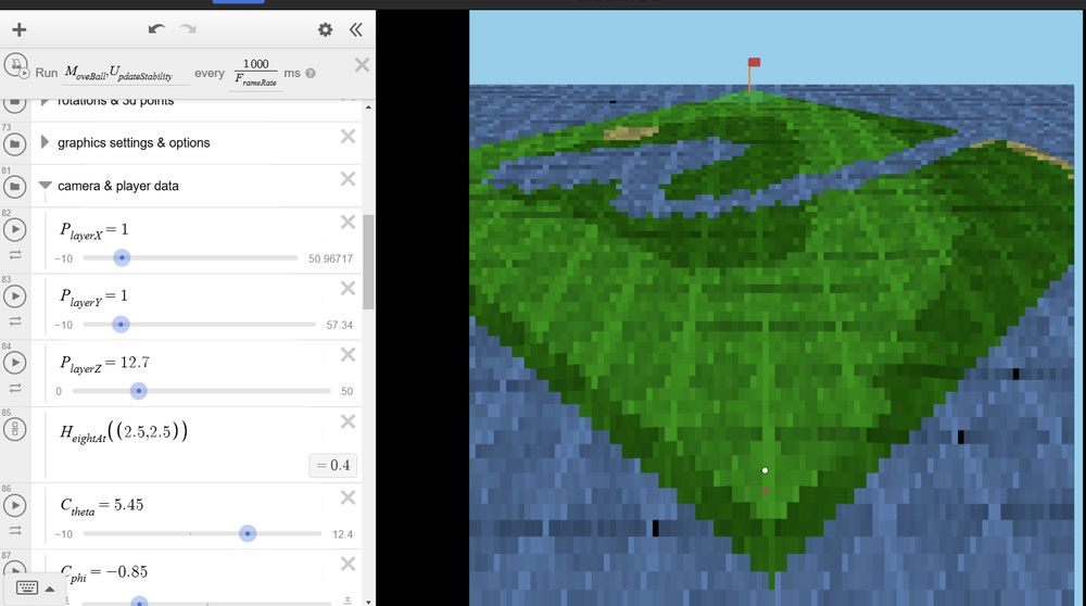 Screenshot of a test of the graphics engine for the gold game in question.