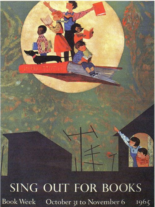 [vintage book posters, from the 1910s to the 1960s, with slogans like "develop the power that is within you" and "for greater knowledge, use your library often"]