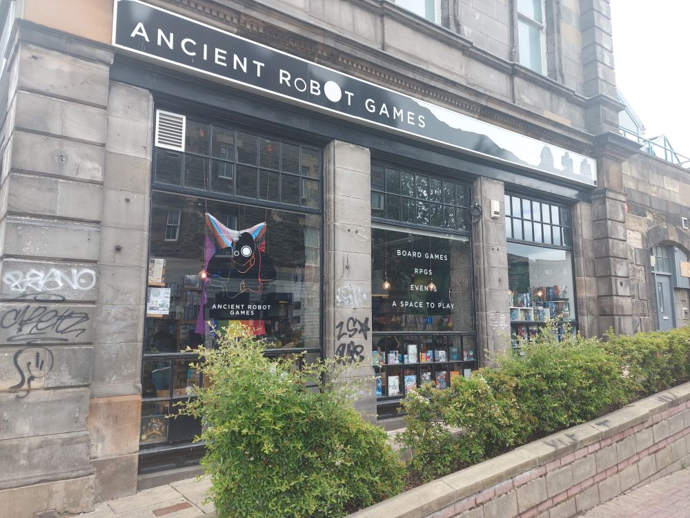 A photo of the outside of Ancient Robot Games