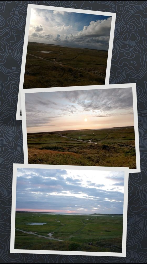 Drei verschiedene Ansichten (vom selben Standpunkt aus aufgenommen) des Slufter auf Texel