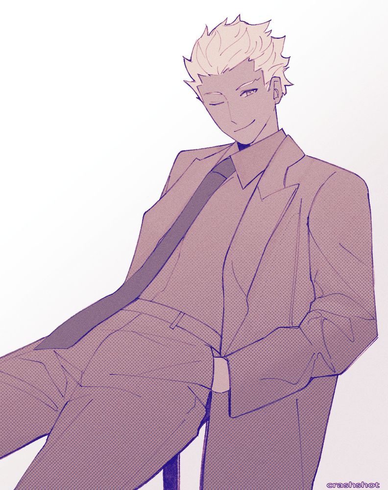 Fate art. It's Archer in a suit referenced from a Vogue magazine.