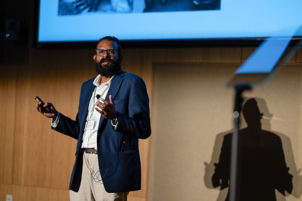 A photo of someone giving a presentation.
