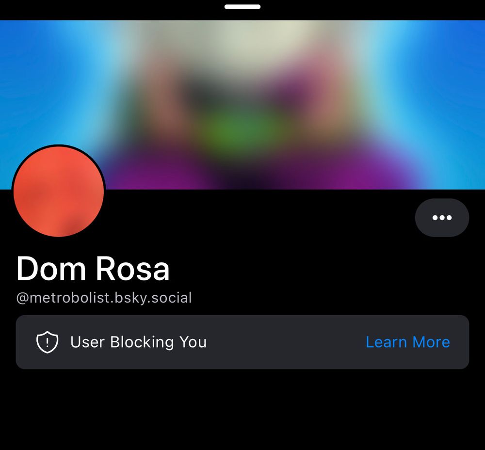 Screenshot showing Dom Rosa blocked me