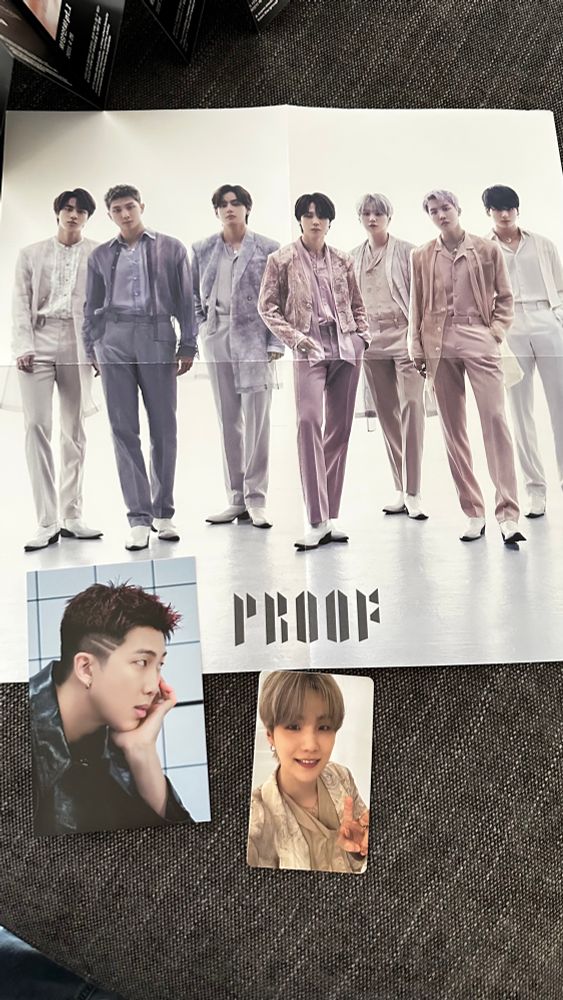 OT7 proof poster, Namjoon photo and Yoongi pc 