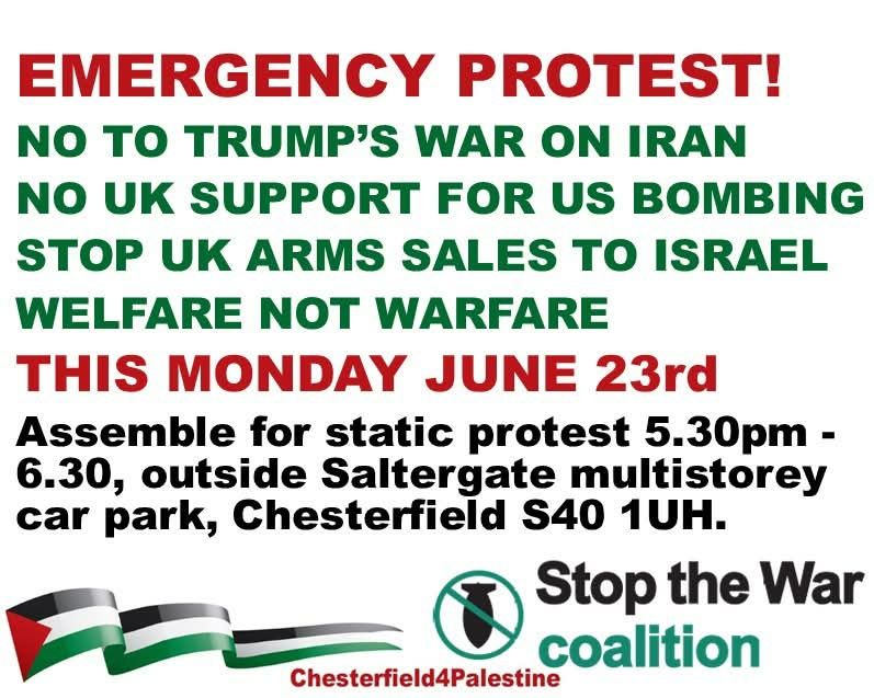 Emergency Protest called by Stop the War Coalition - No To Trump's War On Iran