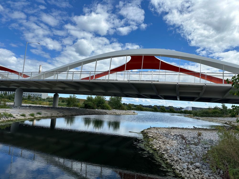 New cherry red bridge