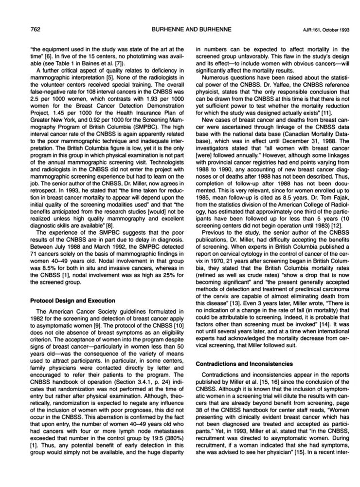 Screenshot of “The Canadian National Breast Screening Study: A Canadian Critique” page 2/3