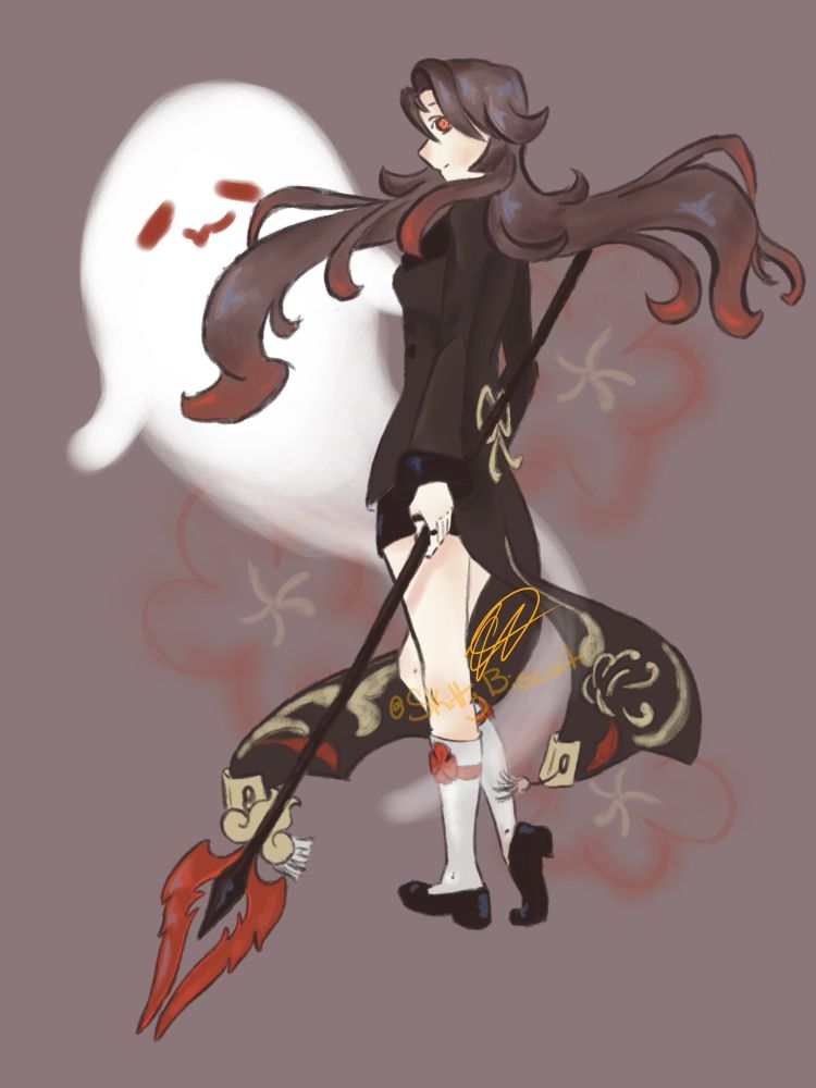 HuTao with her ghost from Genshin Impact