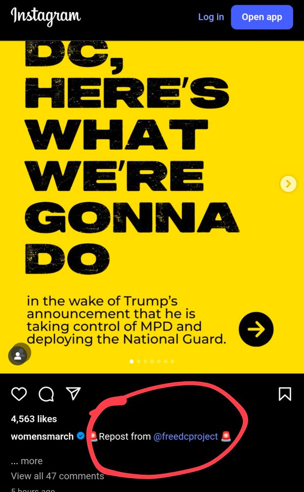 womensmarch Instagram repost of freedcproject 