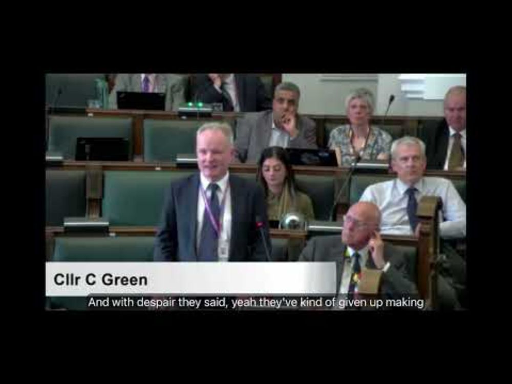 Improving Birmingham highways: Councillor Colin Green speaks at full council