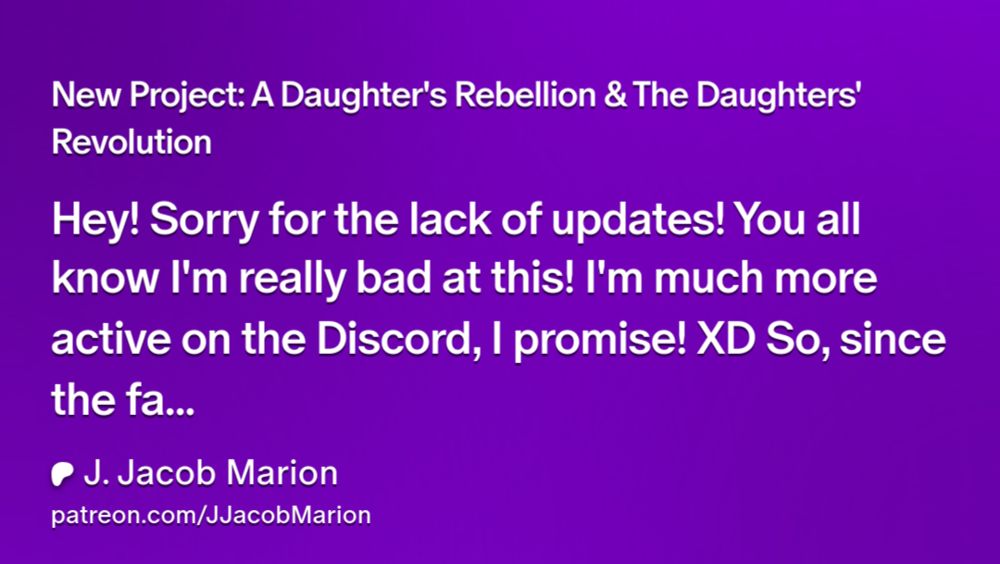 New Project: A Daughter's Rebellion & The Daughters' Revolution | J. Jacob Marion