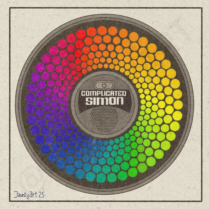 I illustrated a version of a picture I mocked up years ago of Complicated Simon. Basically, Simple Simon with far too many buttons. 