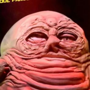 Close up of Jabba’s face. What the hell is this? I don’t think the prop travels well. 