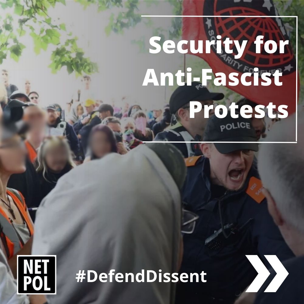 Security for Anti-fascist Protests - background image shows police confront anti fascists opposing a far right protest