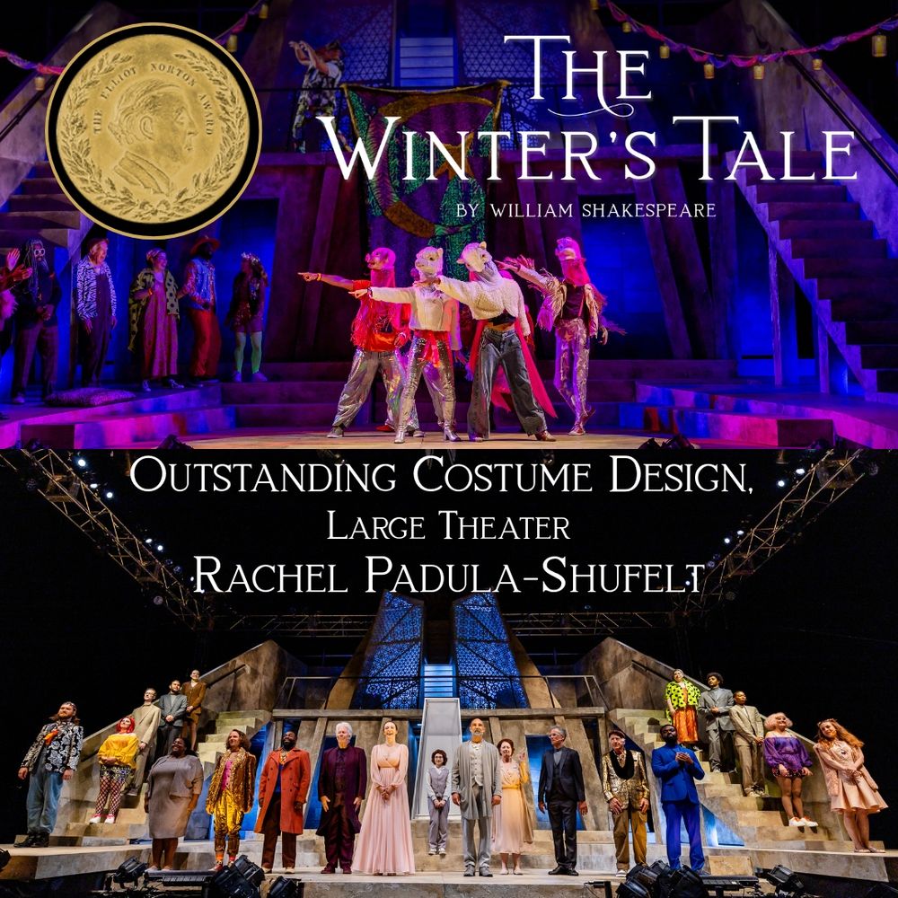 The Winter's Tale Logo over the sheep shearing scene and cast bows with the Norton seal 