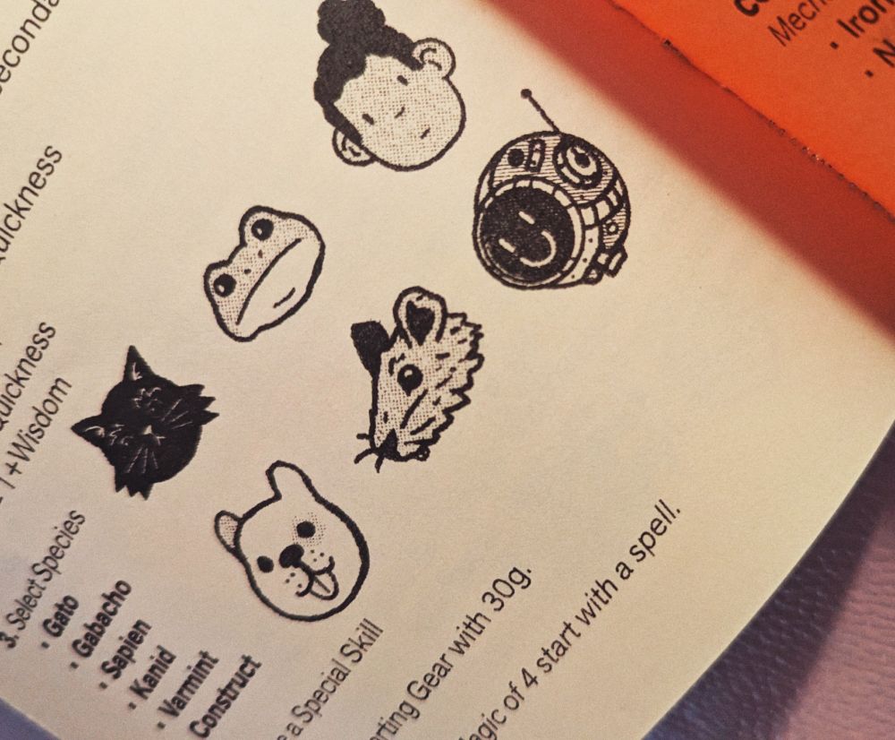 FAR - Fantastic Adventure Rules RPG zine
character species
