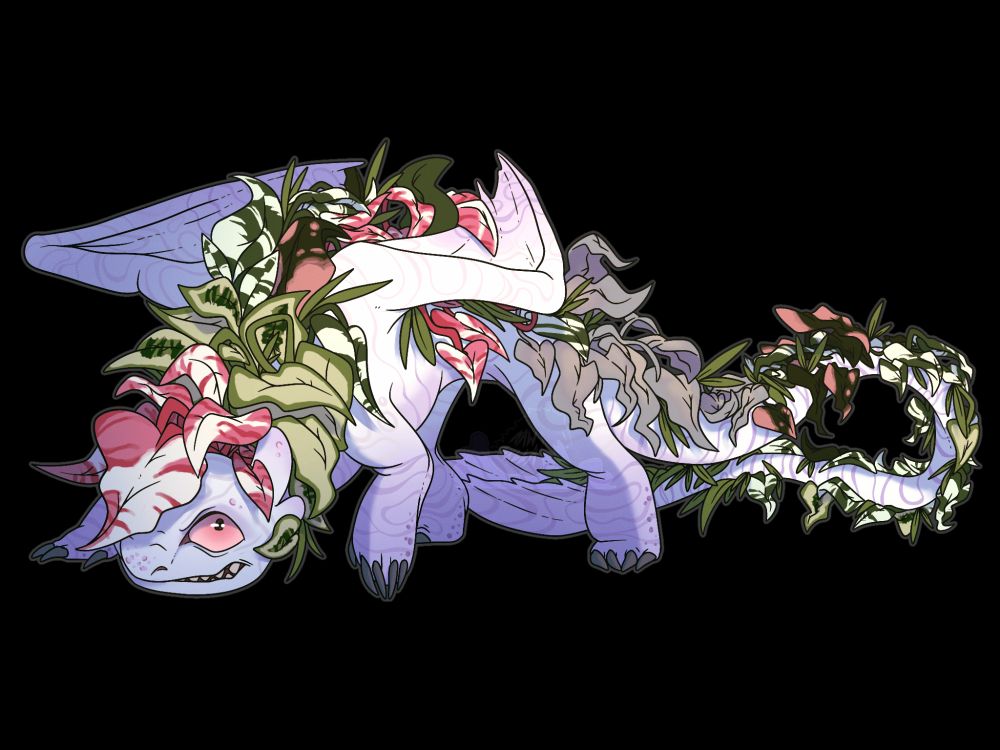 Angry lightfury with an array of plants growing from its back