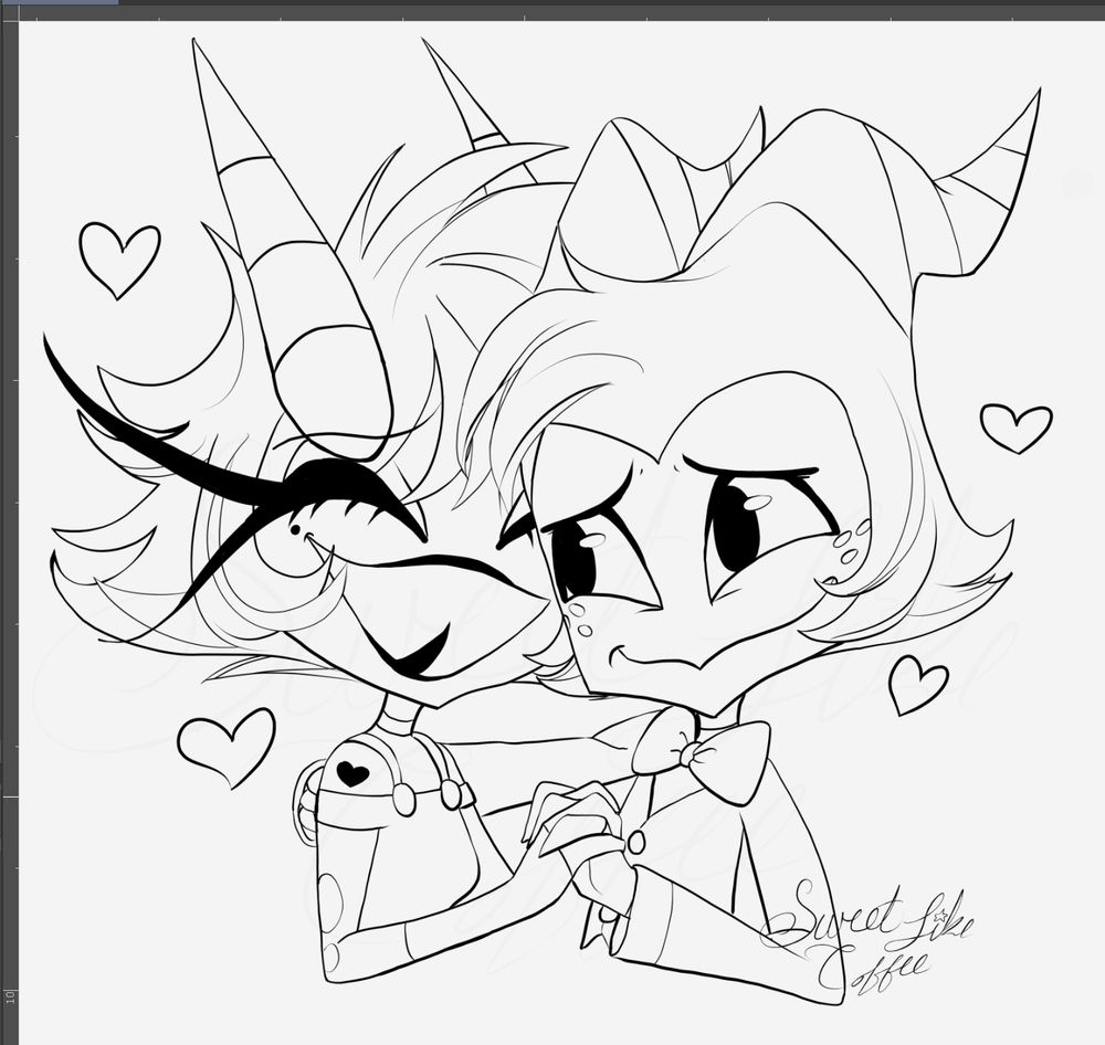 Moxxie and Millie in each other's arms looking completely in love