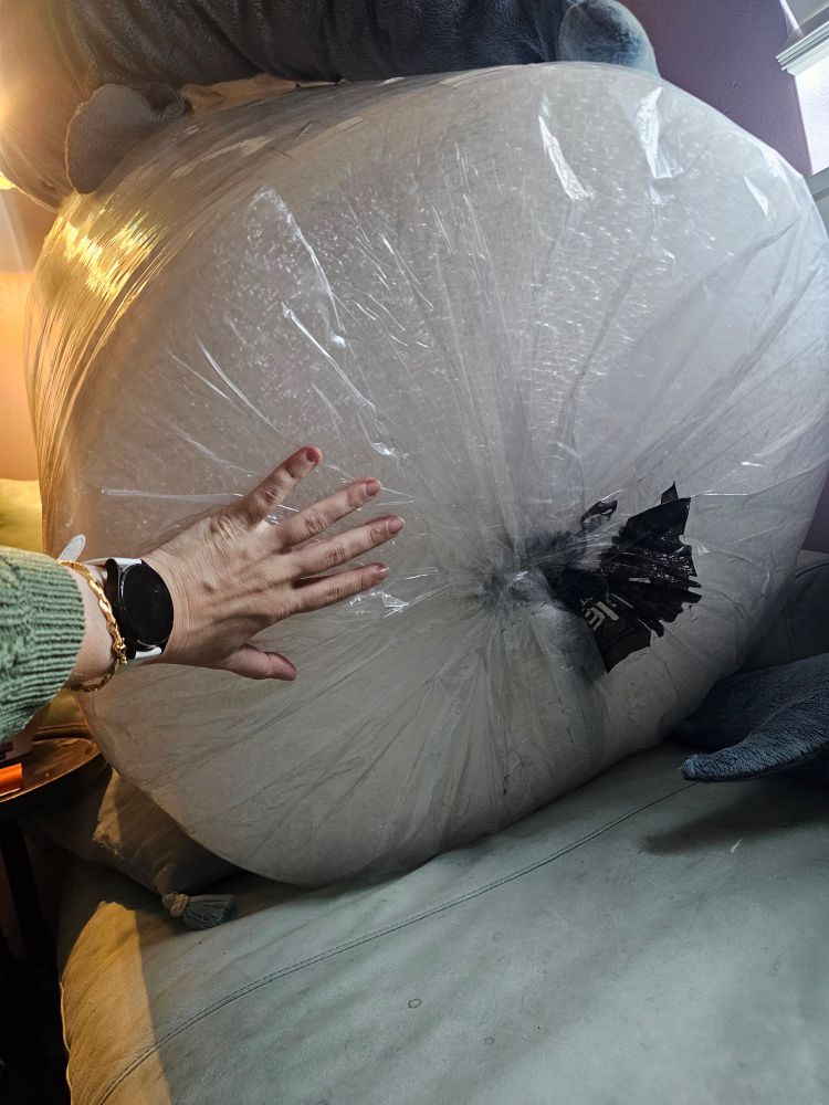 The end of a massive roll of bubble wrap