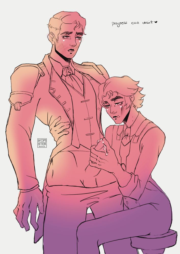 VIktor sitting on his stool slowly, painfully, edging Jayce towards orgasm...