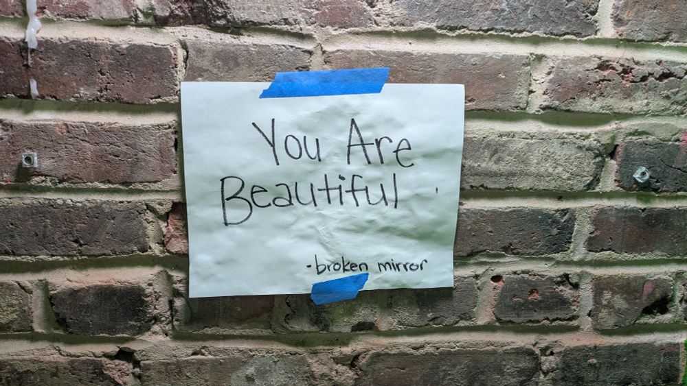 "You Are Beautiful" - broken mirror