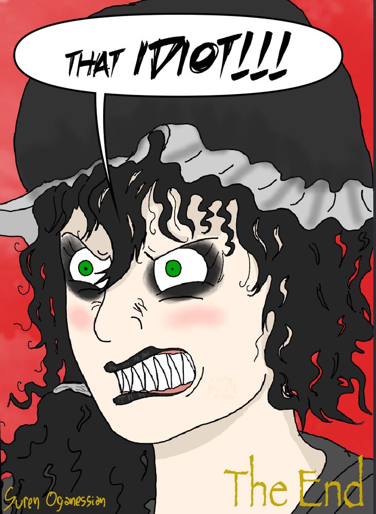 The last panel of Alcatraz High School: Episode 3, where Zinnia finds out Loose-Headed Harry sold his life away to Anubis so he could chase away some bullies. This doesn’t have anything to do with my novel but it’s all in a shared universe you see. 