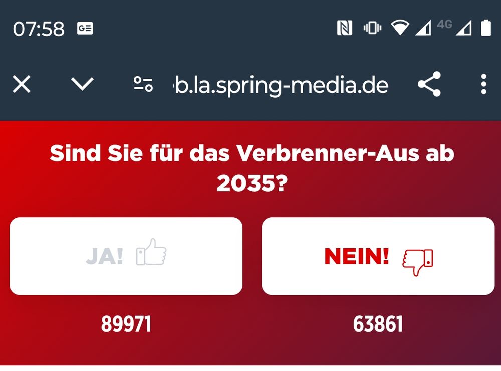 Abstimmung der Bild-Zeitung zum Verbrenner-Aus