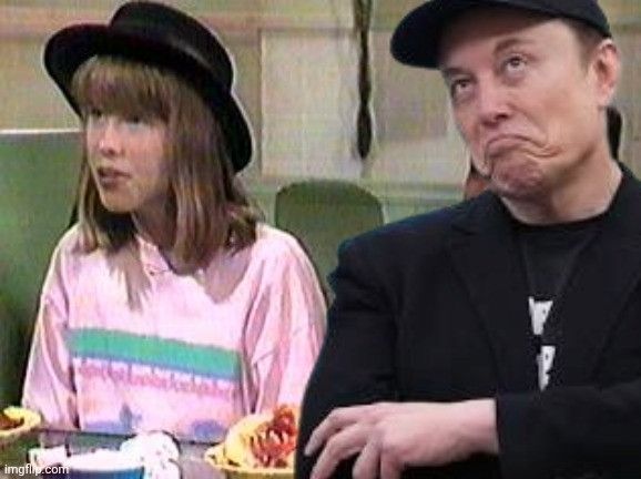 Elon and Jill waiting for Barth to finish their roast cat dinner 