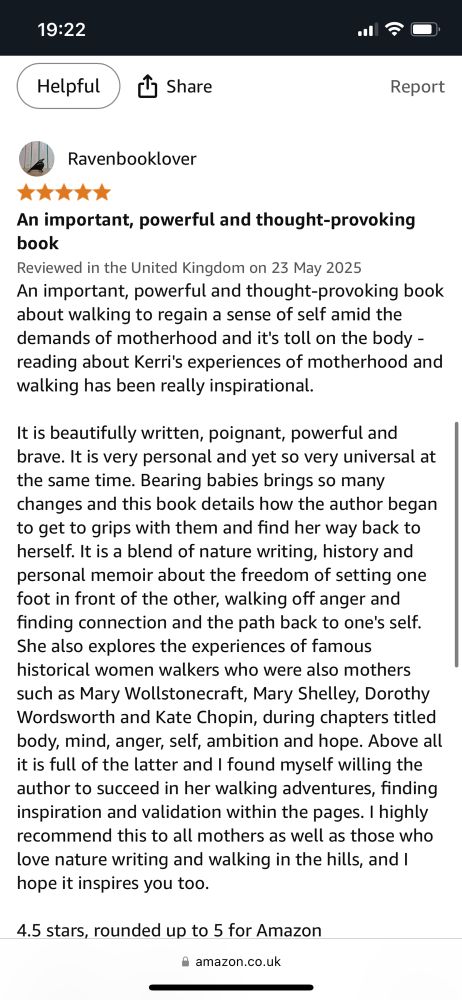 A screenshot of a lovely book review of Pathfinding found on Amazon, calling the book ‘important, powerful and thought-provoking’.