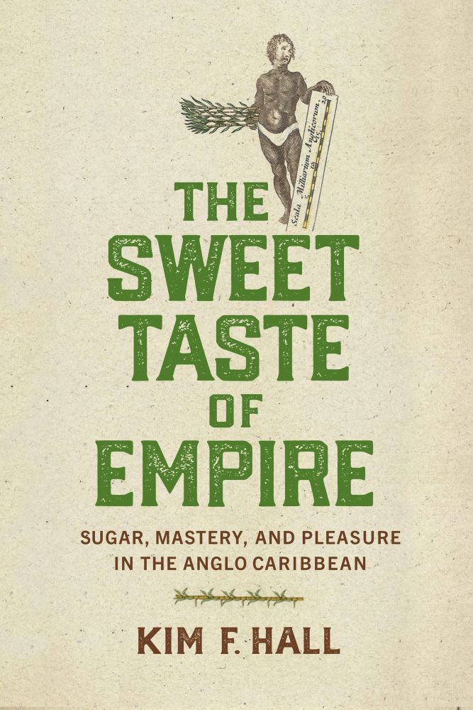 Tan Book cover with green and brown text. Upper right corner has a seventeenth century engraved image of a Black body that looks like classical sculpture with a white head. It is holding a sheaf of cane.